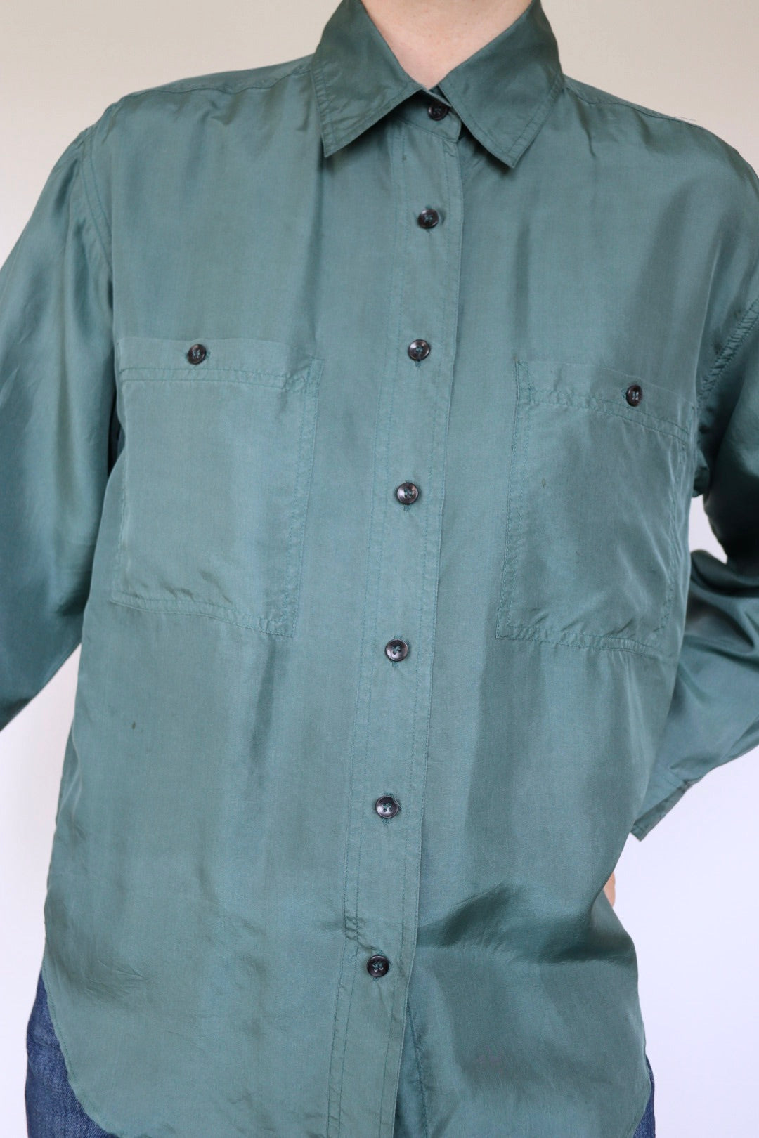 The Silk Blouse - vintage silk blouse - S up to L