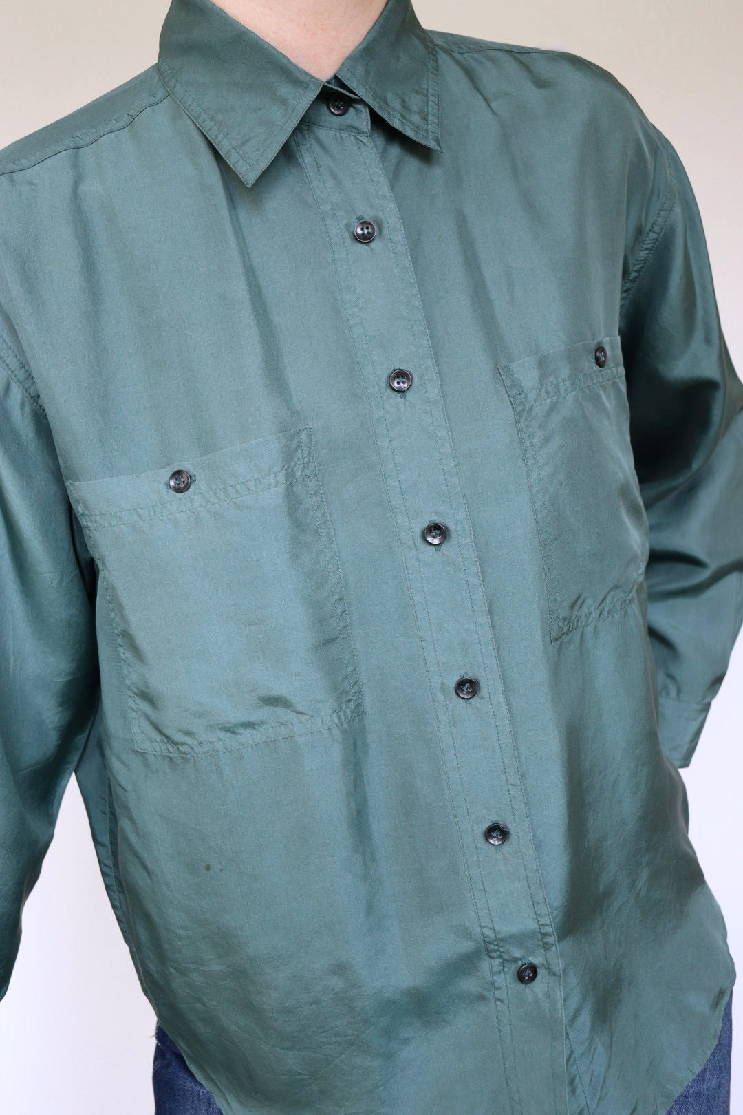 The Silk Blouse - vintage silk blouse - S up to L