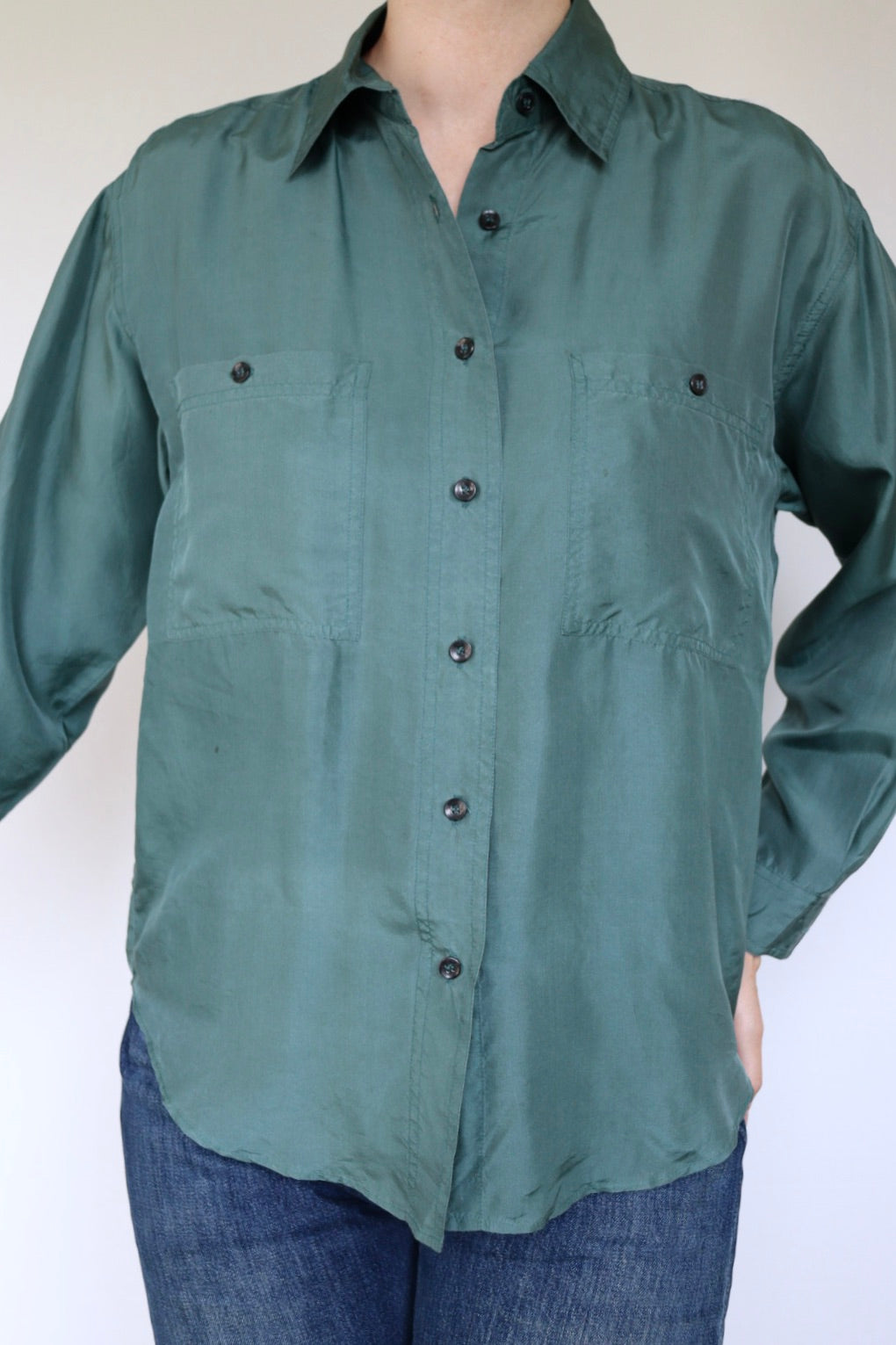 The Silk Blouse - vintage silk blouse - S up to L