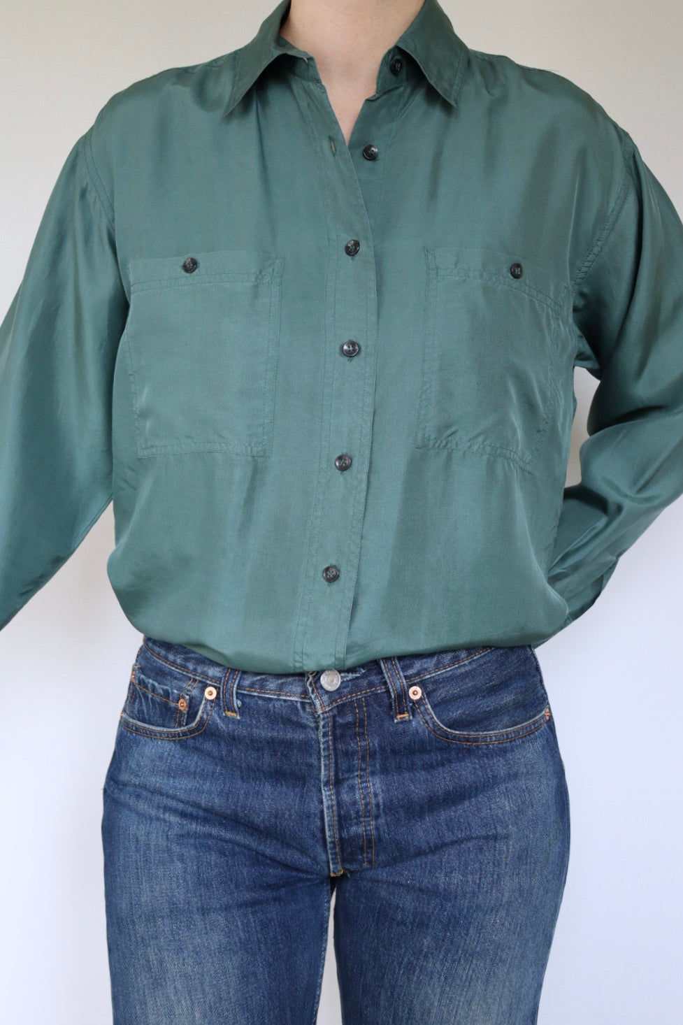 The Silk Blouse - vintage silk blouse - S up to L