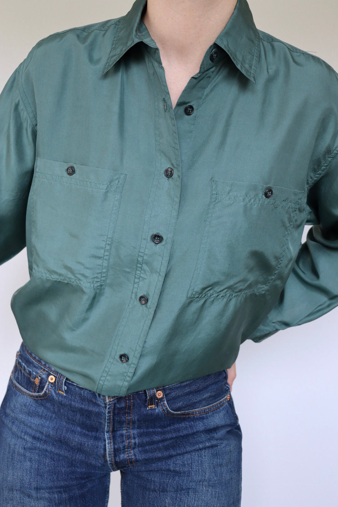 The Silk Blouse - vintage silk blouse - S up to L