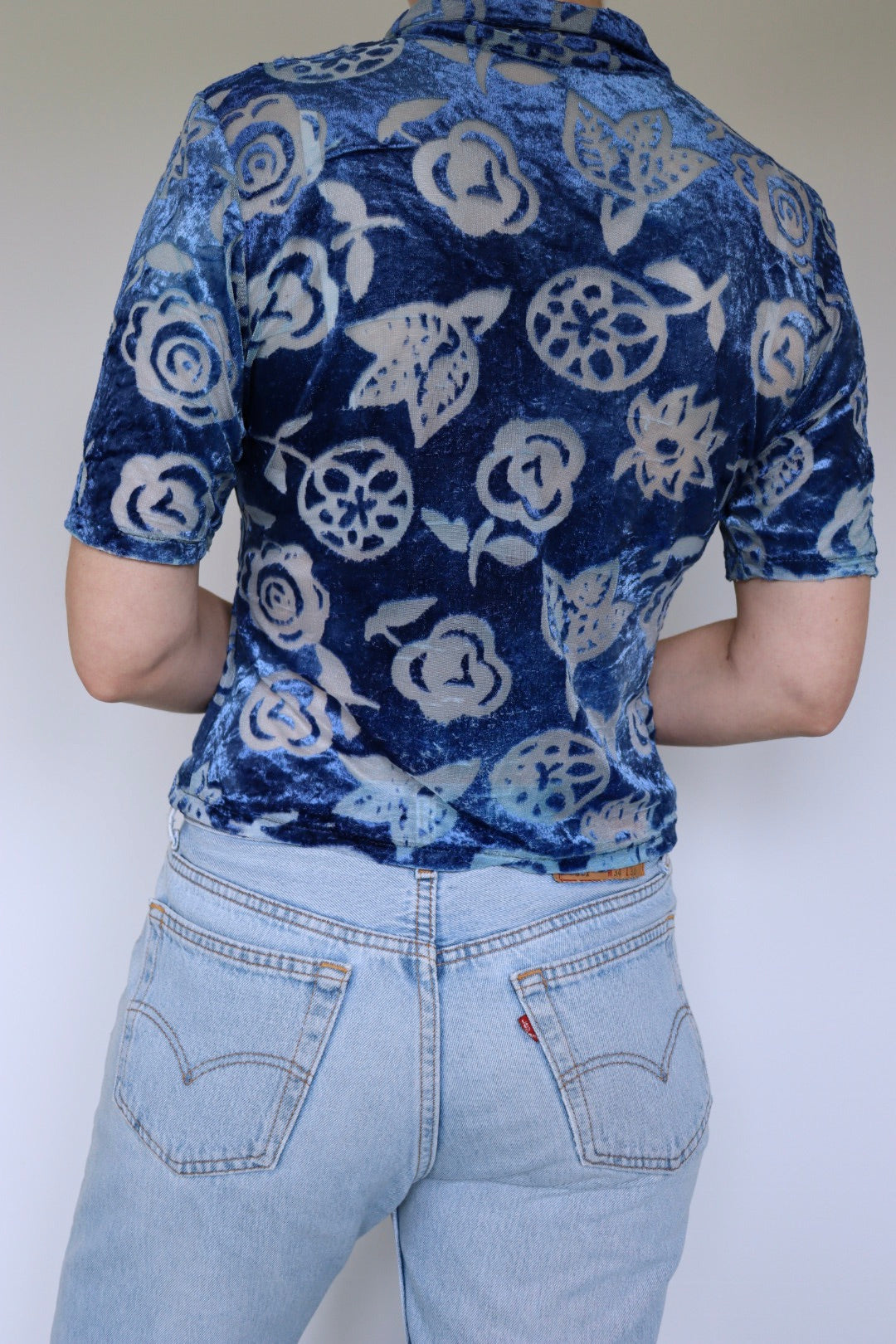 The Velvet 90's - vintage velvet top / blouse - S up to M