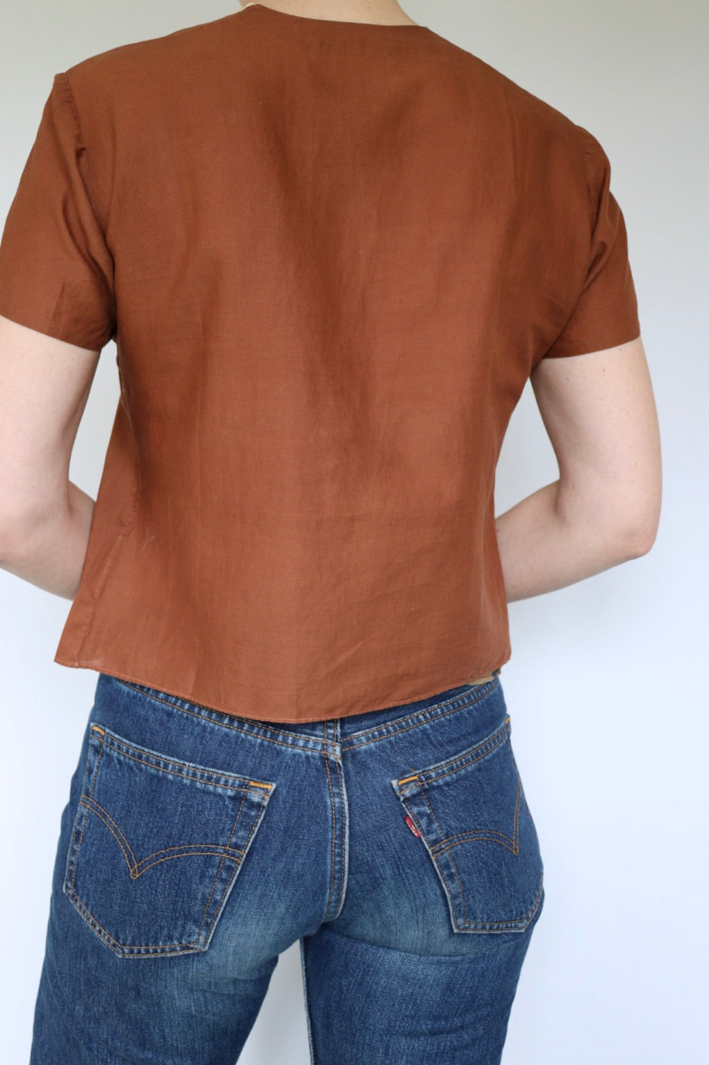 The Floral Embroidery - vintage blouse / top - S up to S/M
