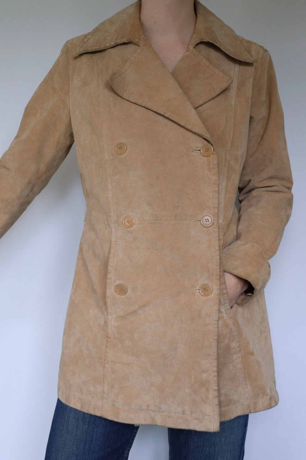 The Suede Trench - vintage suede trenchcoat - S up to M/L