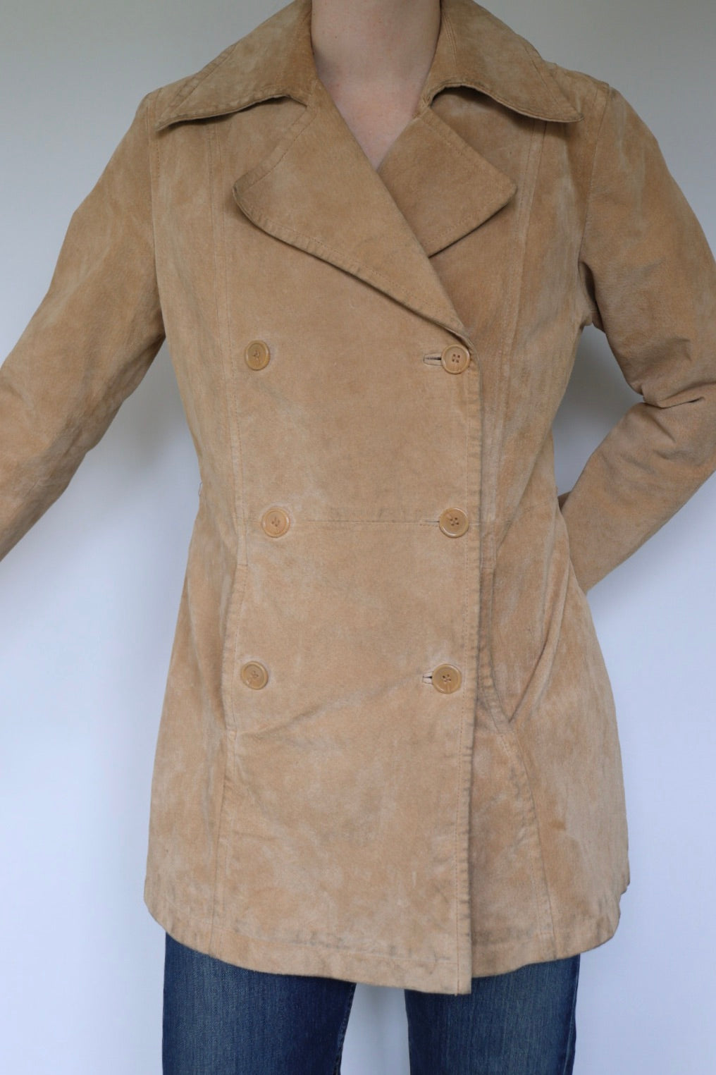 The Suede Trench - vintage suede trenchcoat - S up to M/L