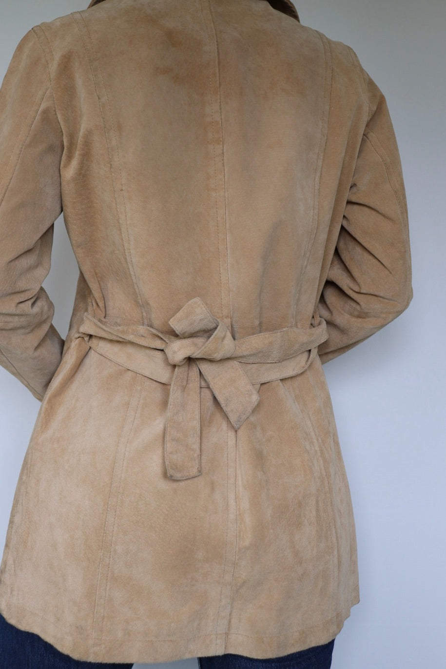 The Suede Trench - vintage suede trenchcoat - S up to M/L