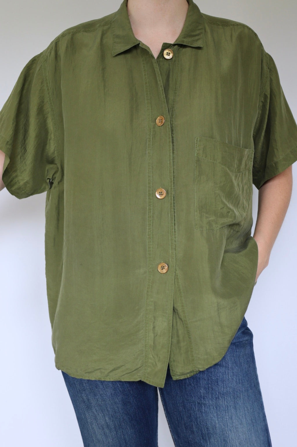 The Restless Silk - vintage silk blouse - S up to L