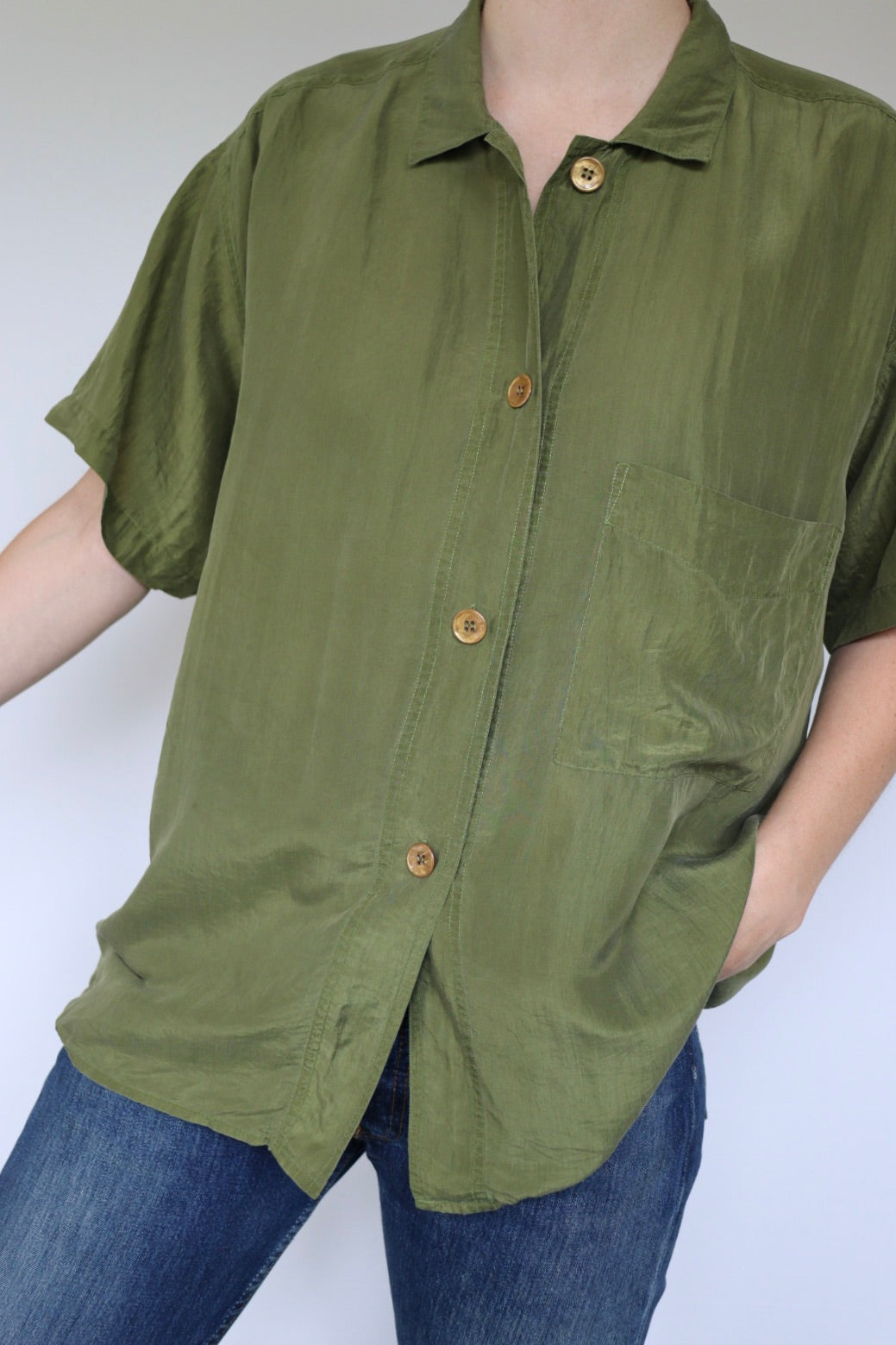 The Restless Silk - vintage silk blouse - S up to L