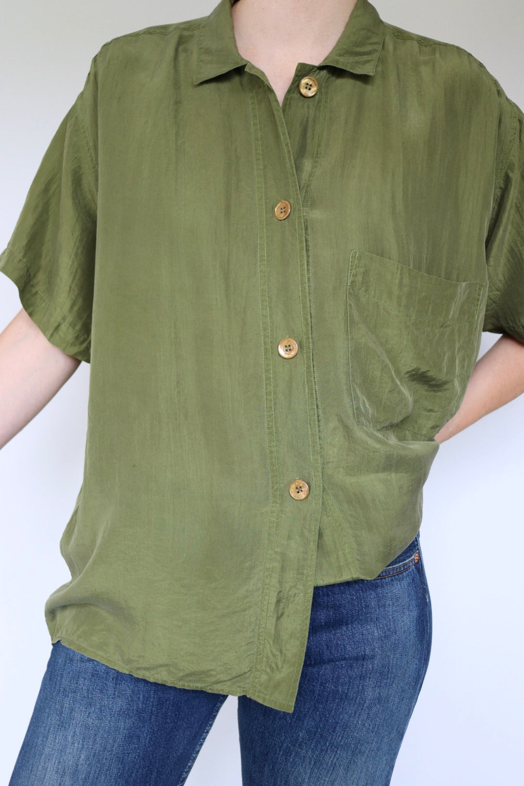 The Restless Silk - vintage silk blouse - S up to L
