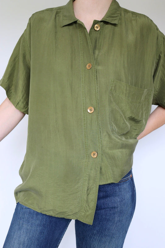 The Restless Silk - vintage silk blouse - S up to L