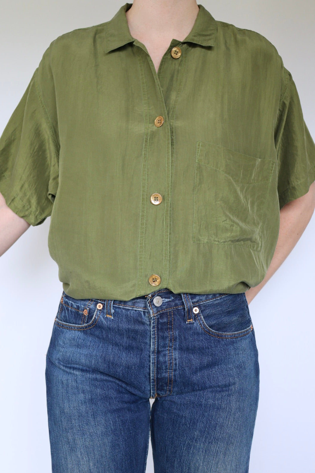 The Restless Silk - vintage silk blouse - S up to L