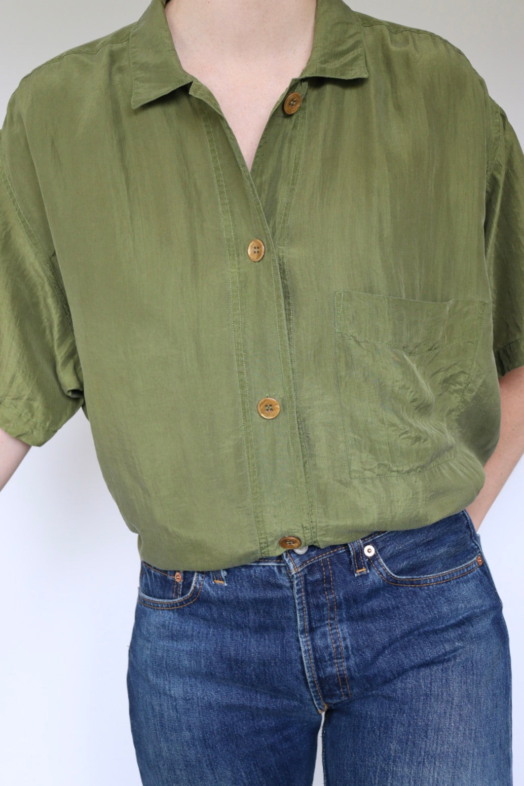 The Restless Silk - vintage silk blouse - S up to L
