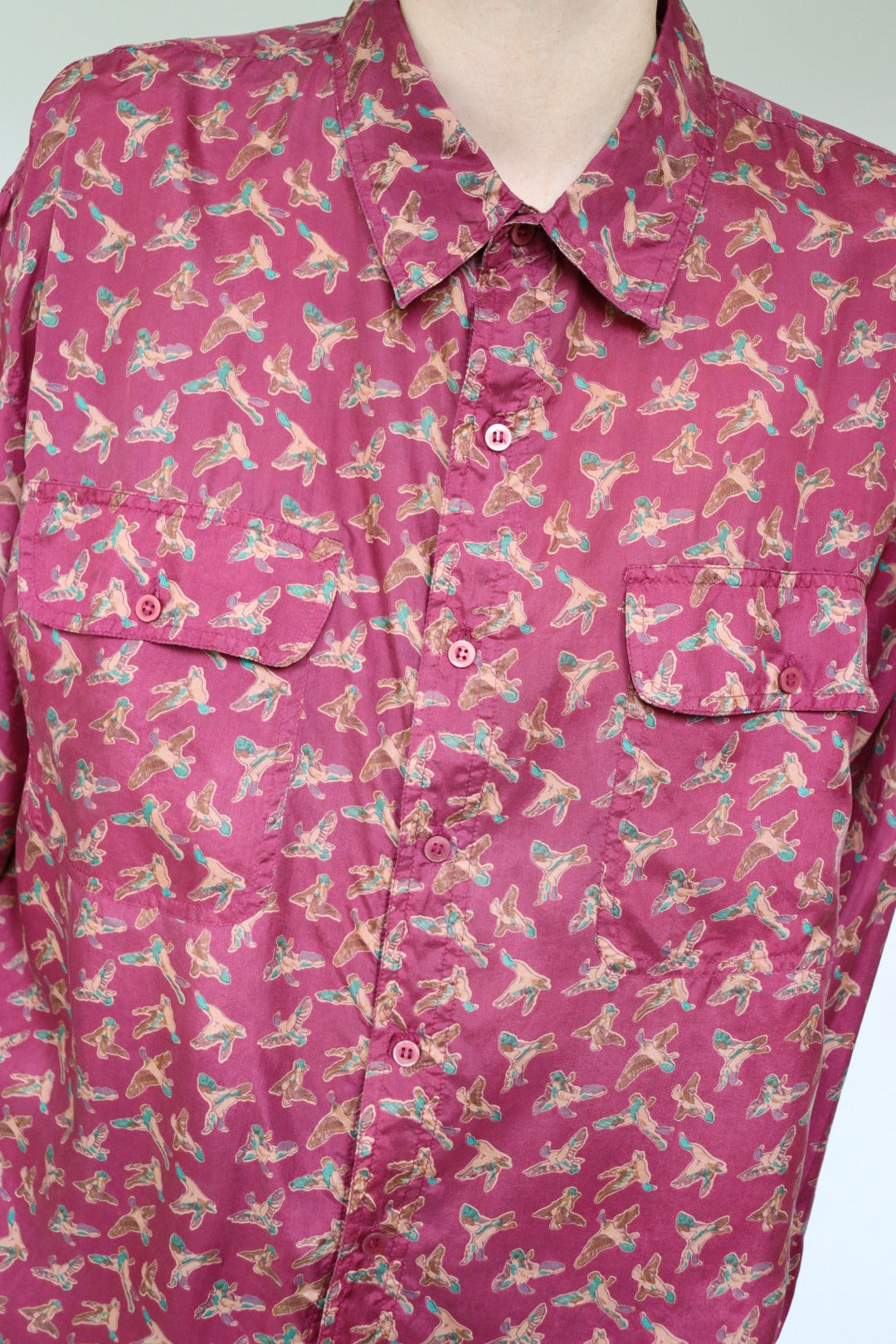 The Silk Ducks - vintage silk blouse - S up to XL