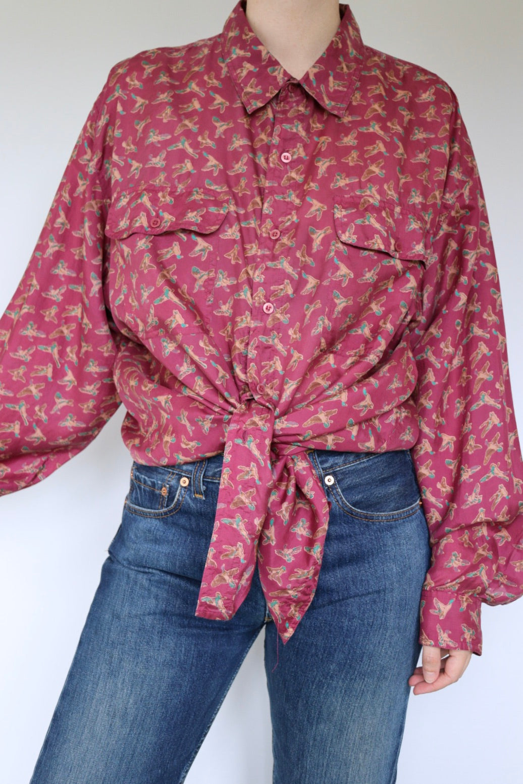 The Silk Ducks - vintage silk blouse - S up to XL