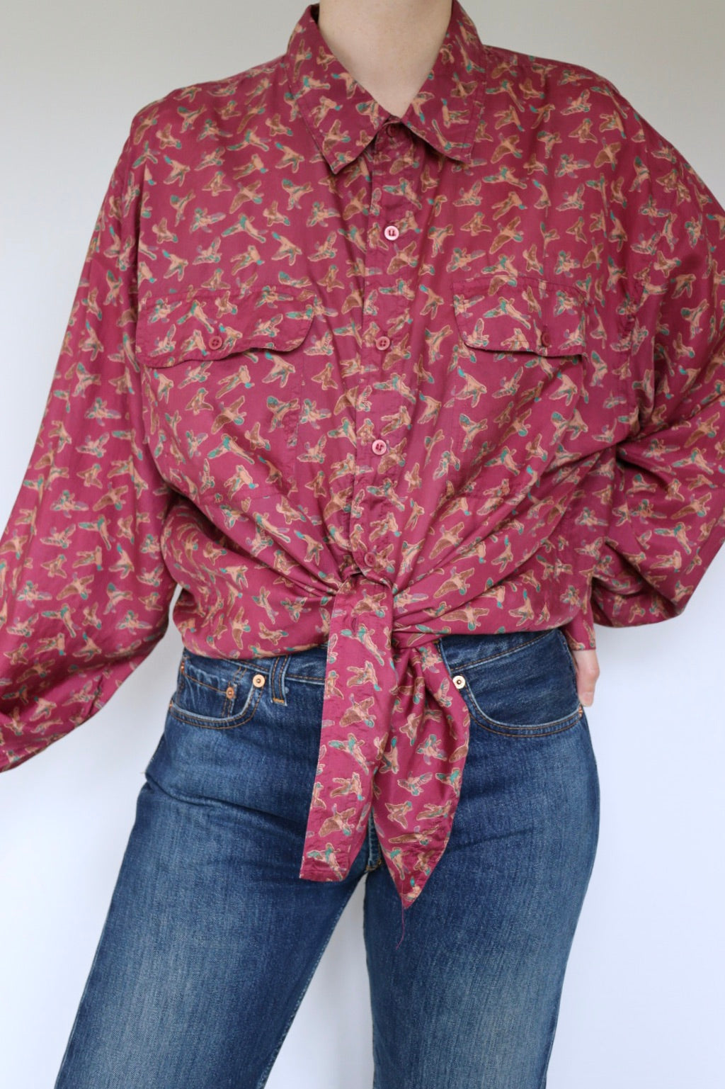 The Silk Ducks - vintage silk blouse - S up to XL