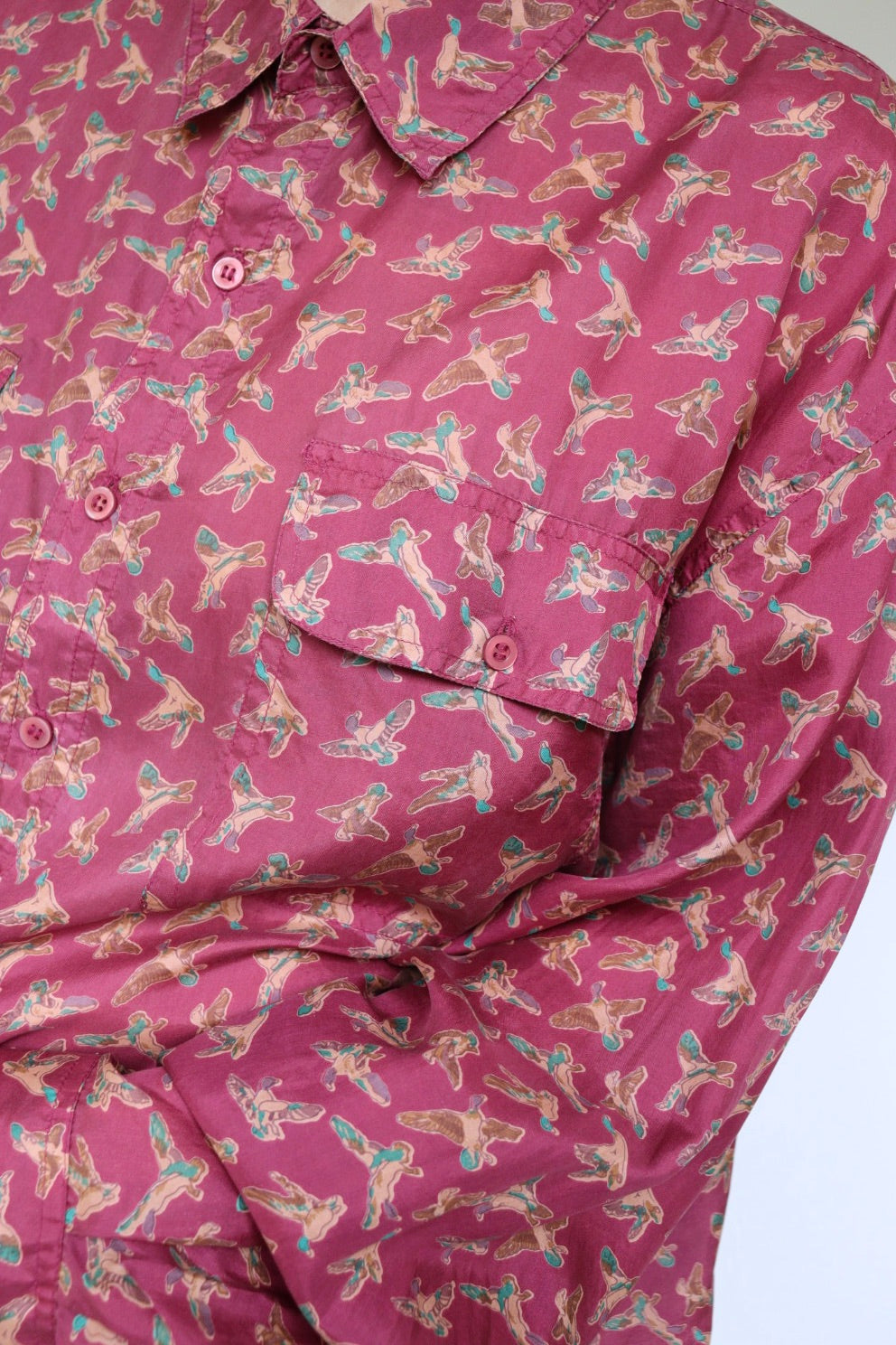 The Silk Ducks - vintage silk blouse - S up to XL