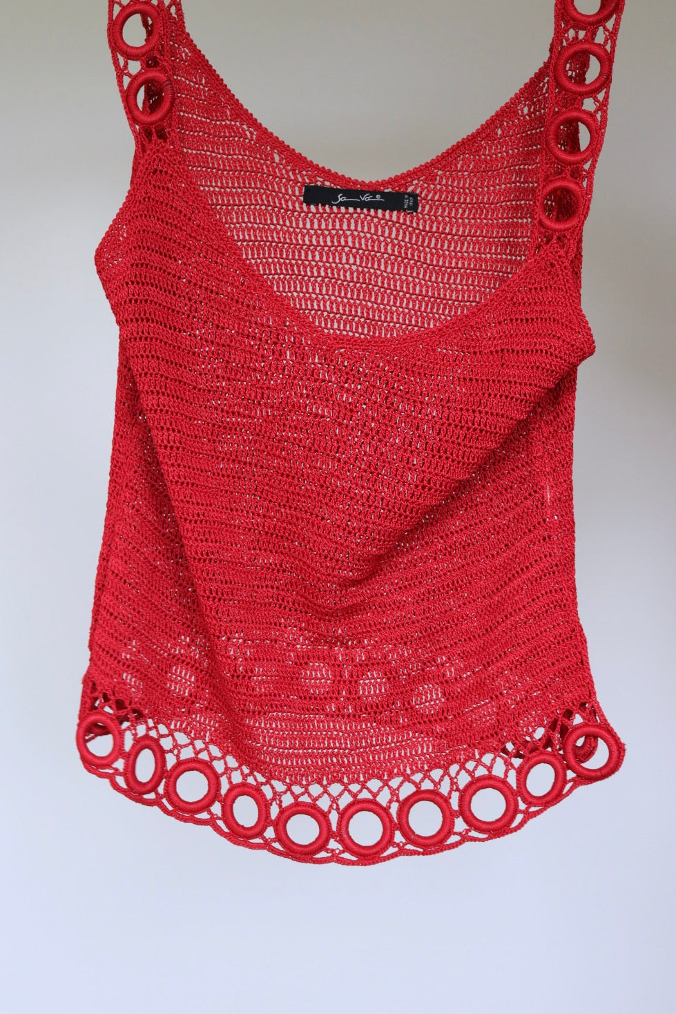 The Red Summer - vintage crochet top - S up to M/L