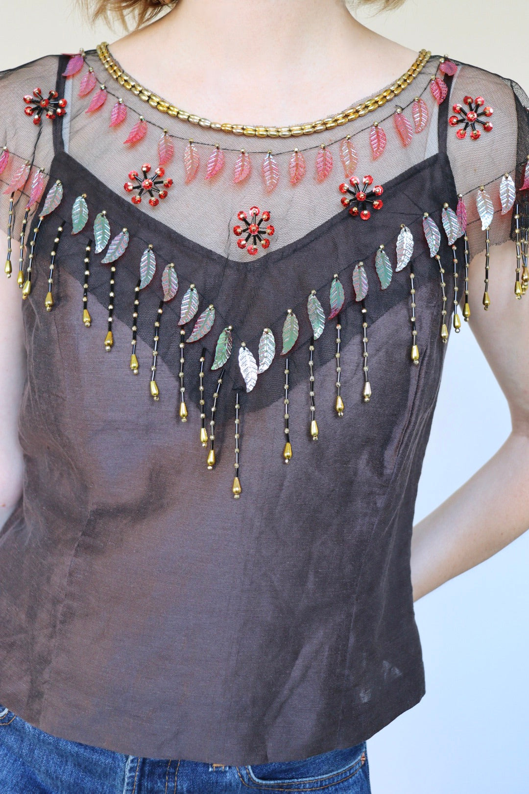 The Festive Collar - versatile vintage cape - free size