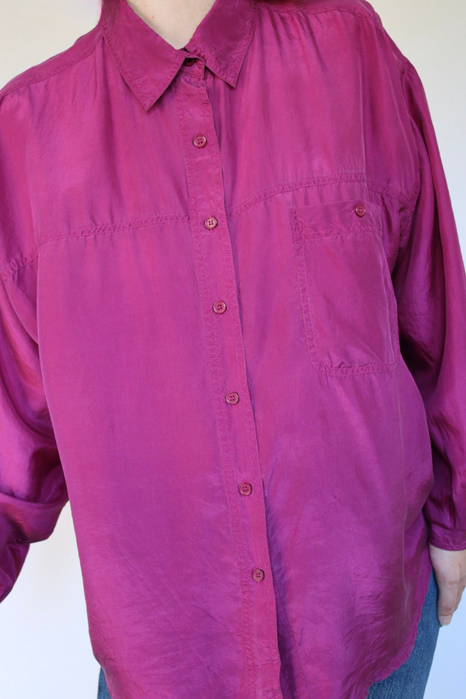 The Purple Silk - vintage silk blouse - S up to L