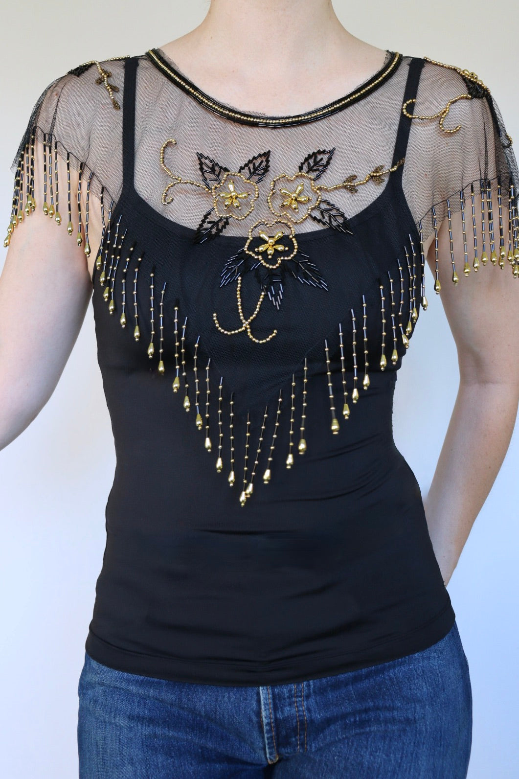 The Festive Collar - versatile vintage cape - free size