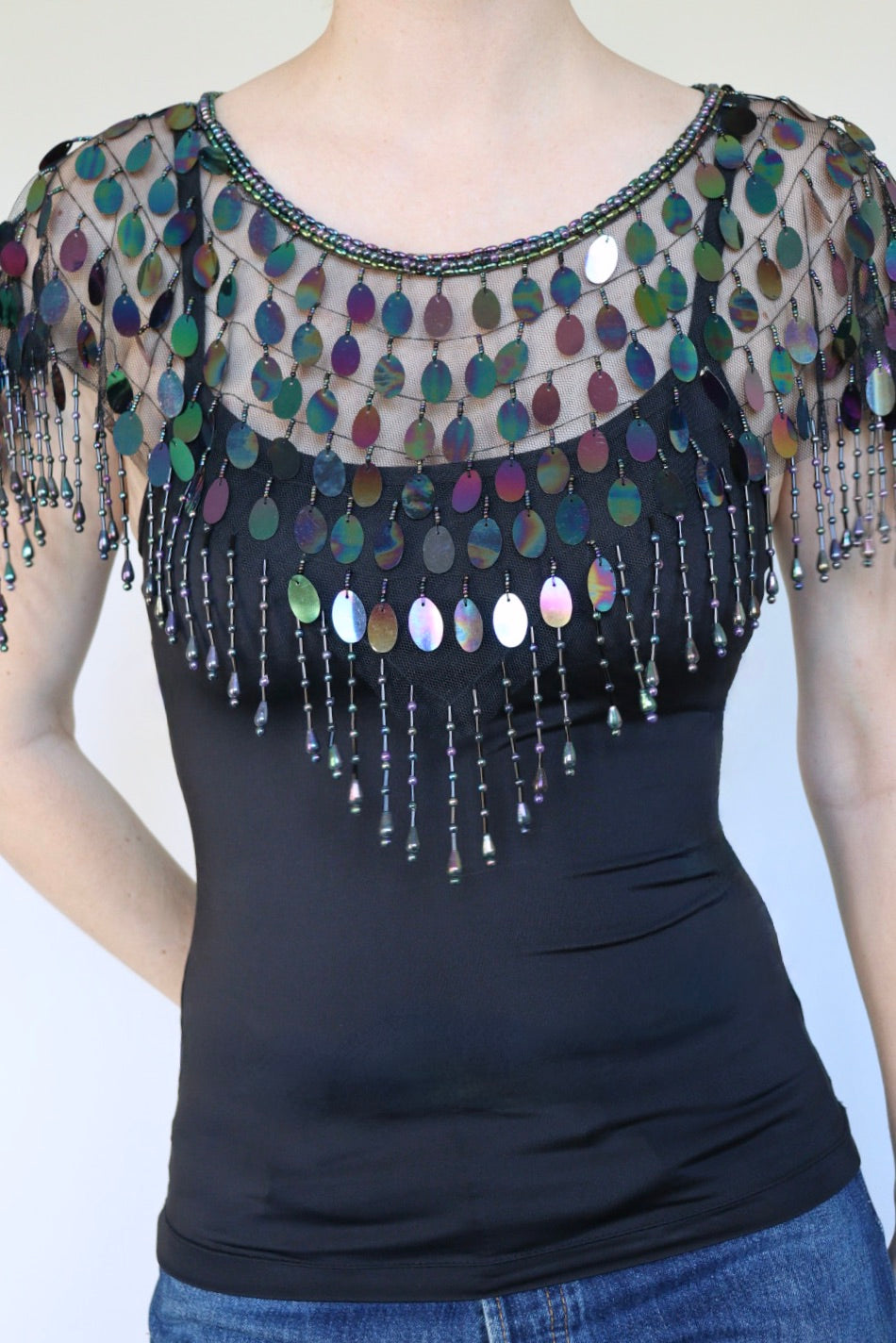 The Festive Collar - versatile vintage cape - free size