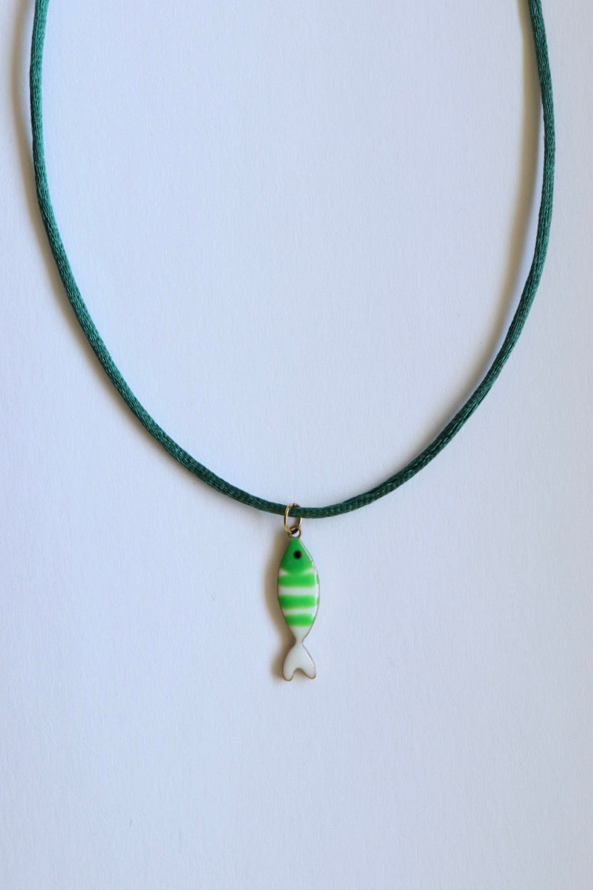 The Mini Green Fishy - pendant / necklace