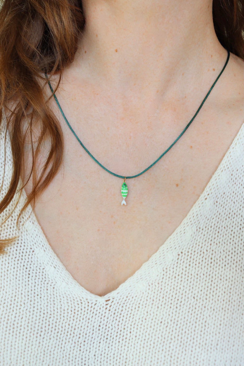 The Mini Green Fishy - pendant / necklace