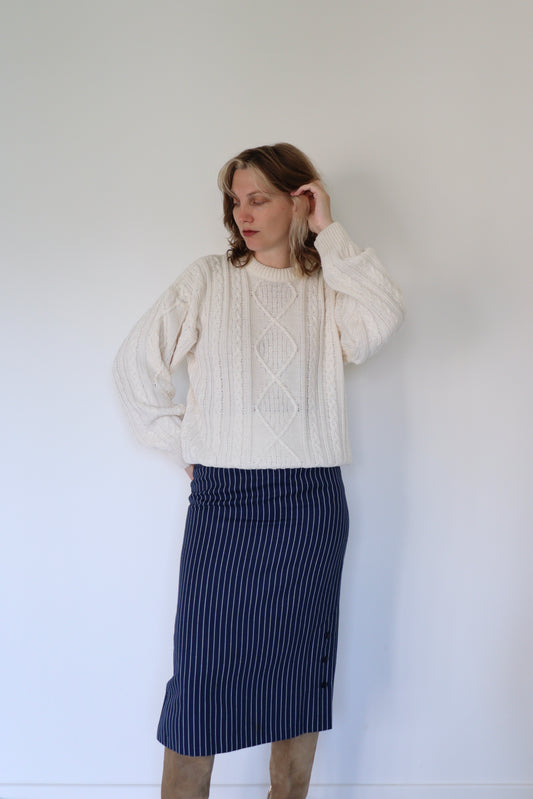 The Striped Pencil - skirt - S up to M