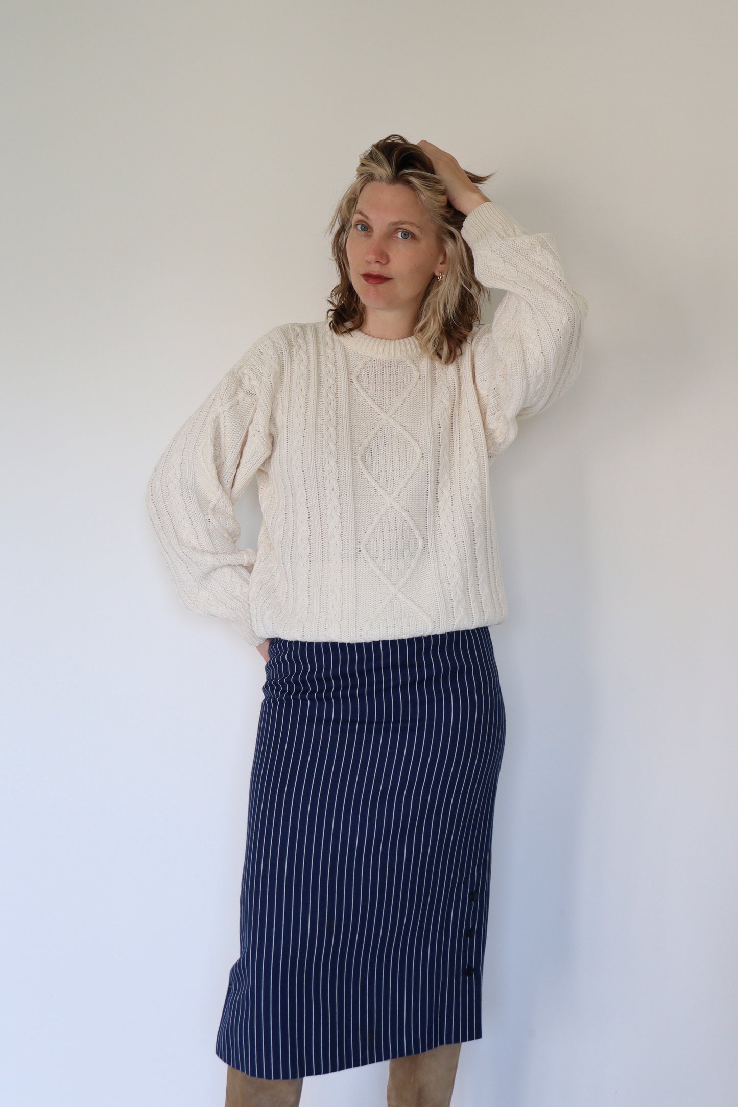 The Striped Pencil - skirt - S up to M