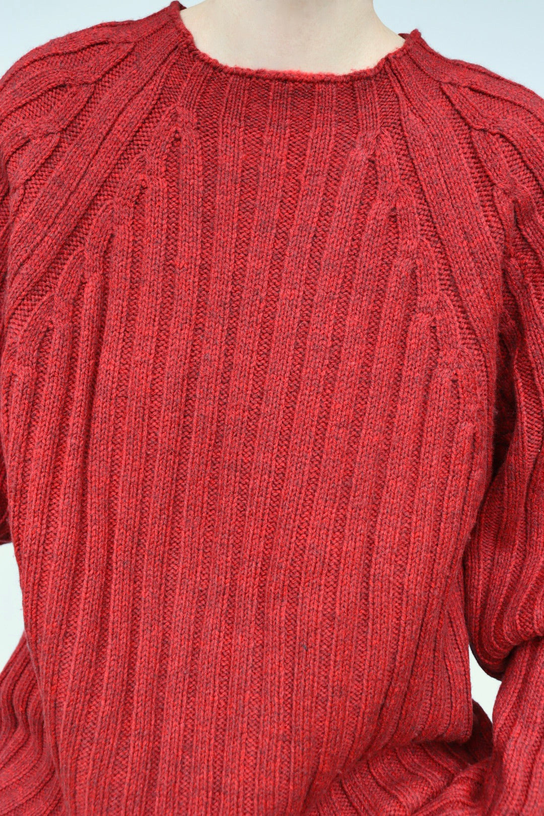 The Red Raglan - vintage knitted sweater - S up to XL