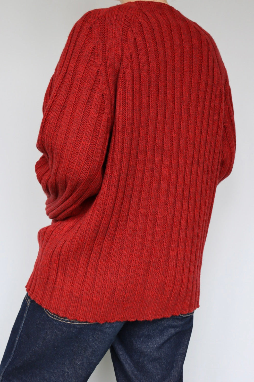 The Red Raglan - vintage knitted sweater - S up to XL