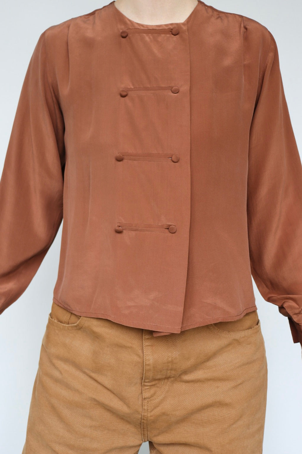 The Bedford Fair - vintage silk blouse - S up to M