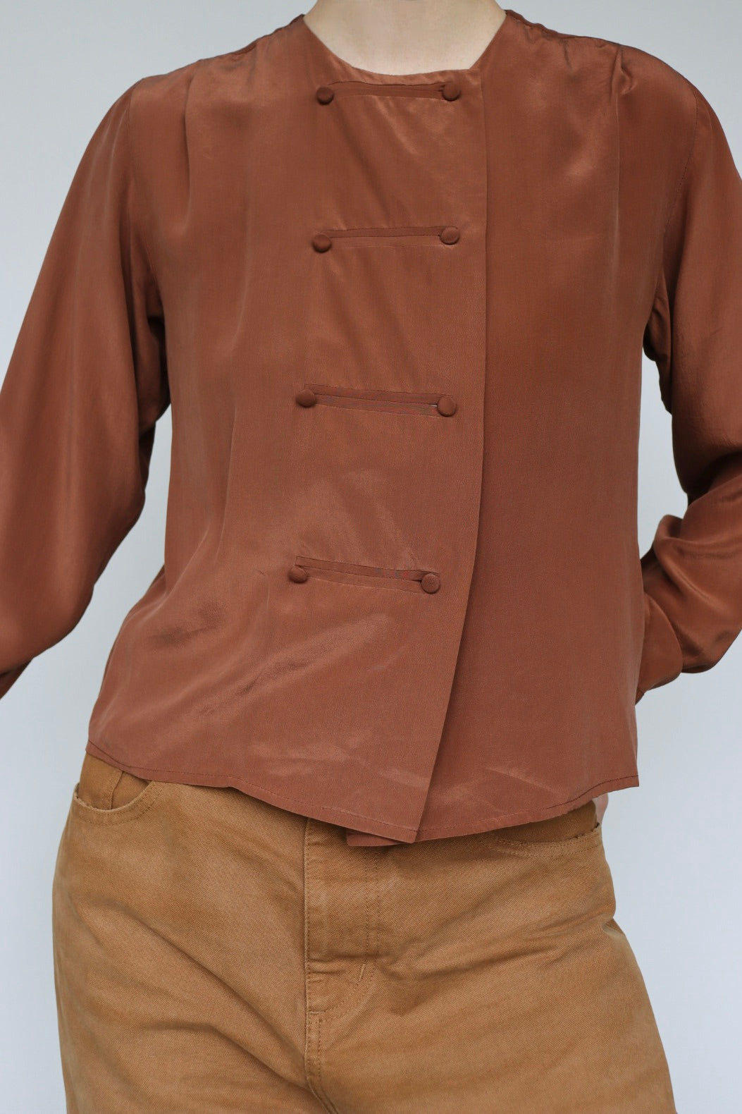 The Bedford Fair - vintage silk blouse - S up to M