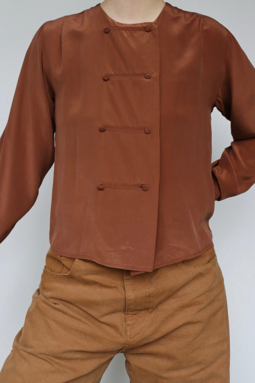The Bedford Fair - vintage silk blouse - S up to M
