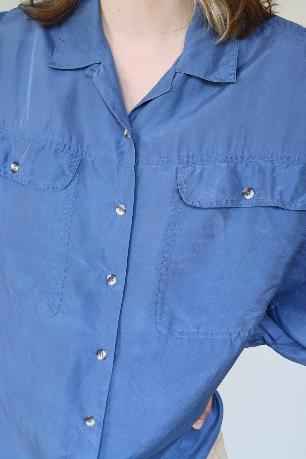 The Silk Sky - silk blouse - S up to L