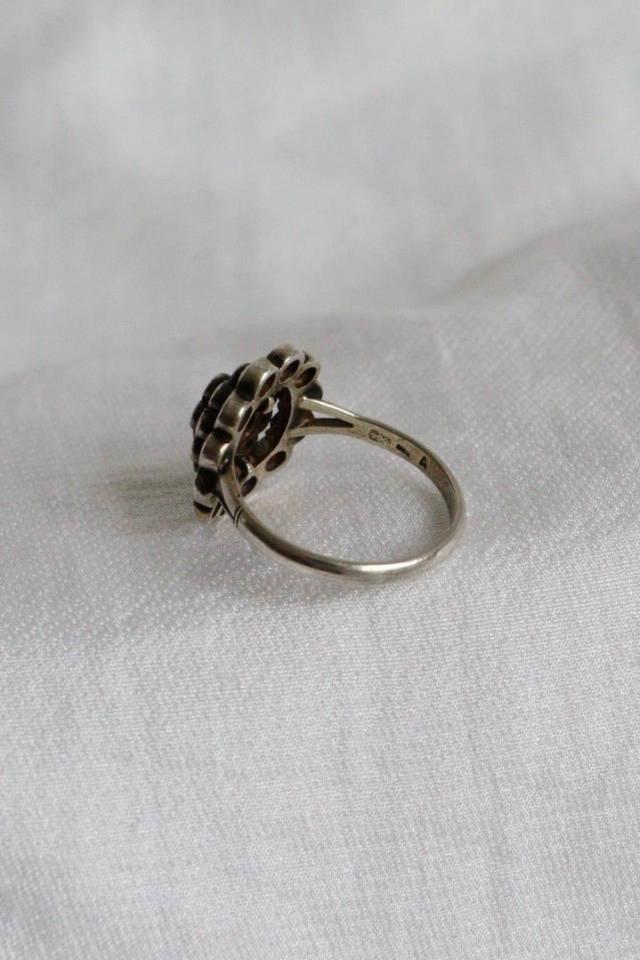 The Red Garnets - vintage silver ring
