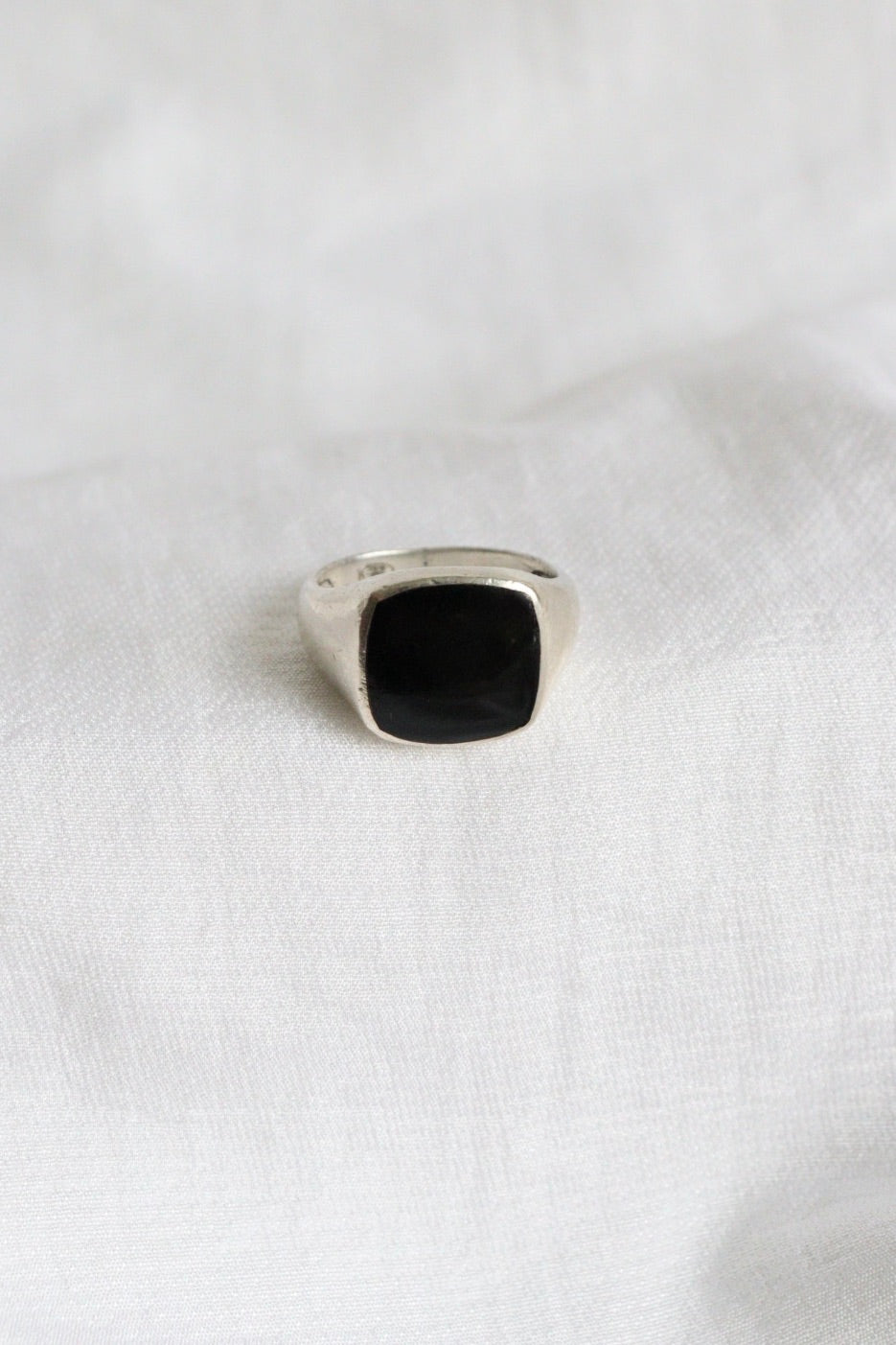 The Black Signet - vintage silver ring