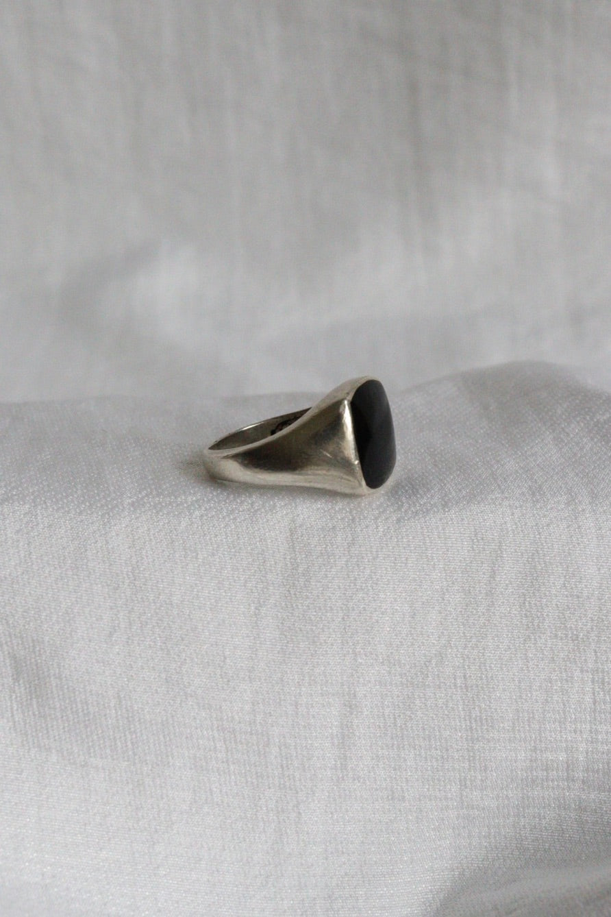 The Black Signet - vintage silver ring