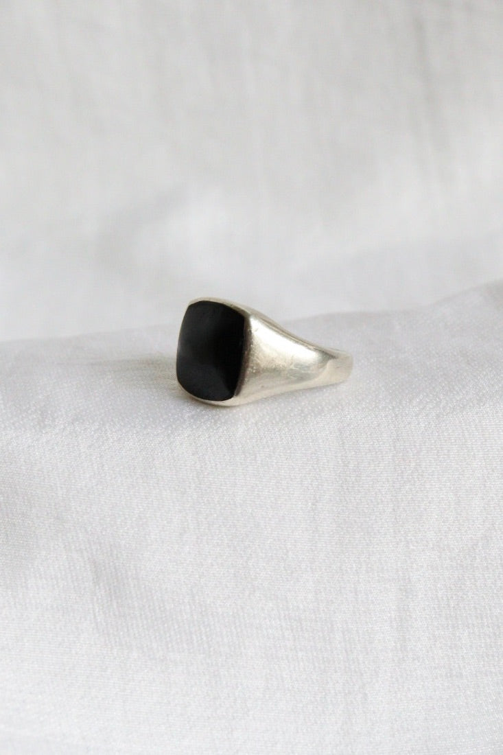 The Black Signet - vintage silver ring
