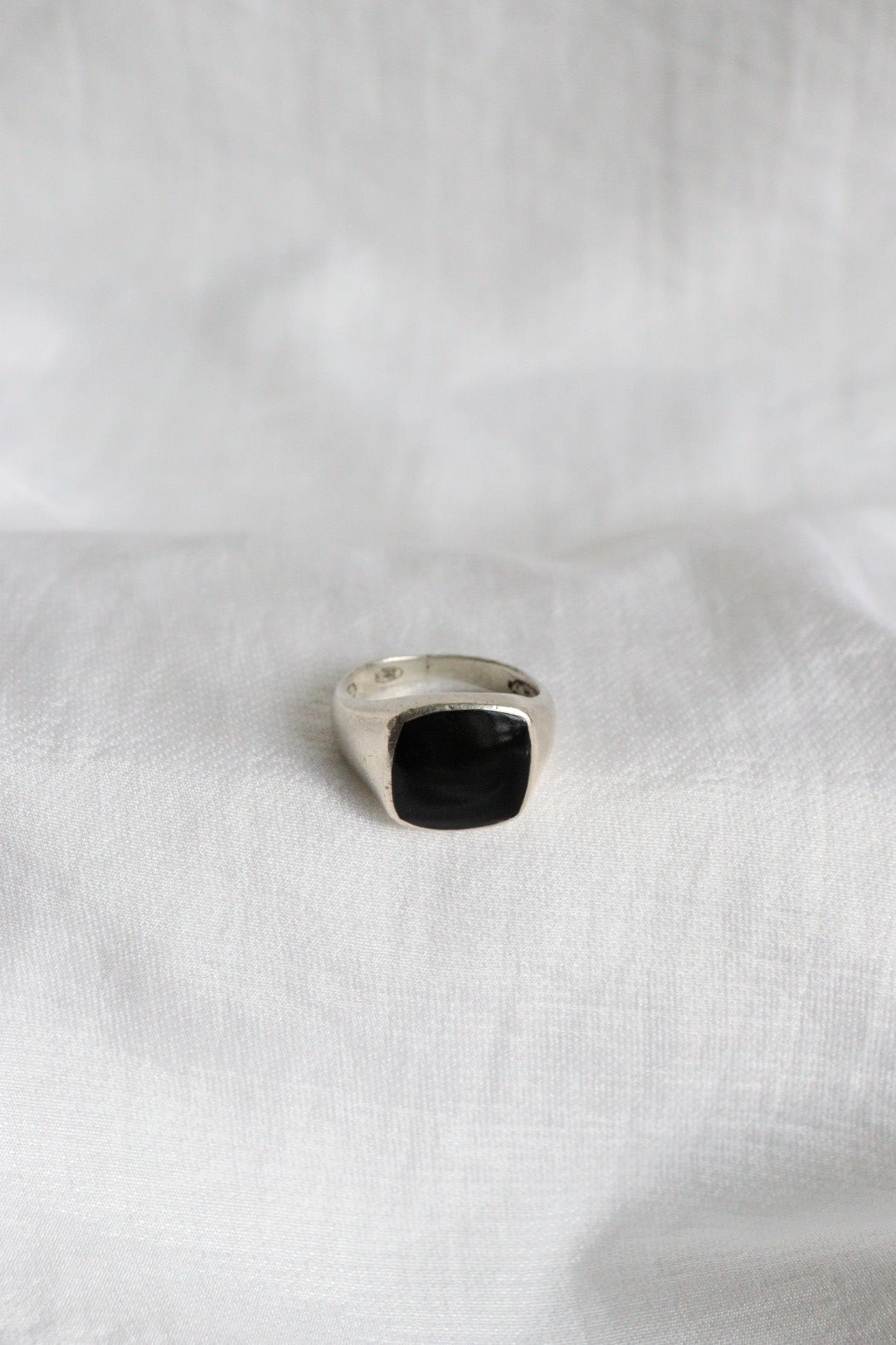 The Black Signet - vintage silver ring