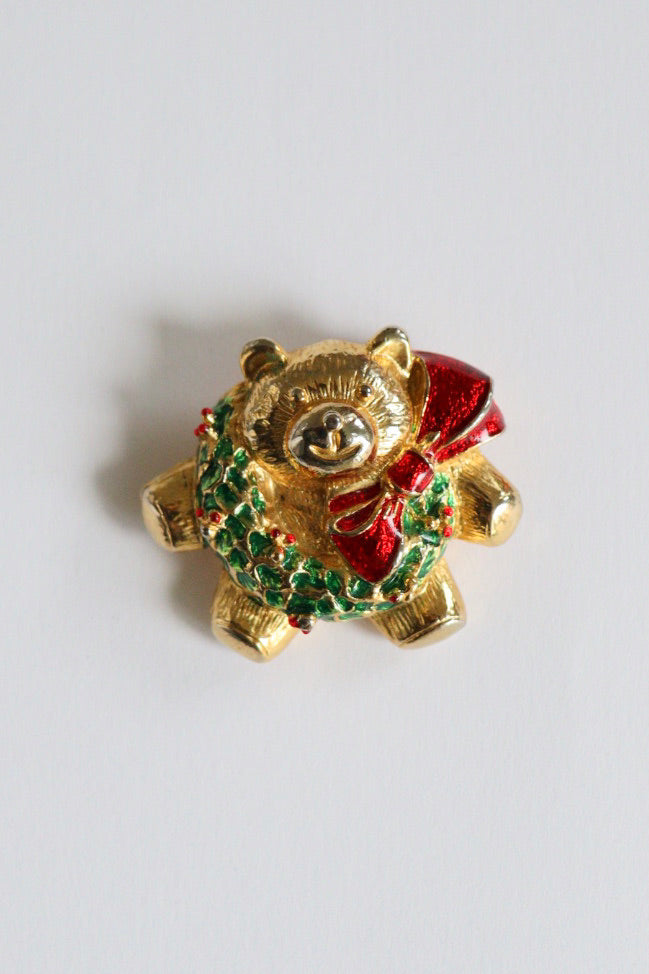 The Christmas Bear - brooch