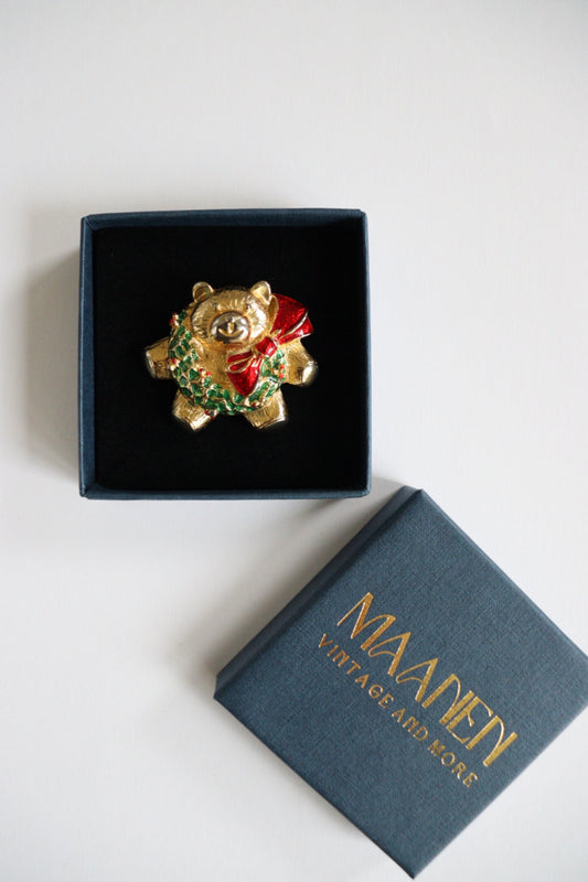 The Christmas Bear - brooch