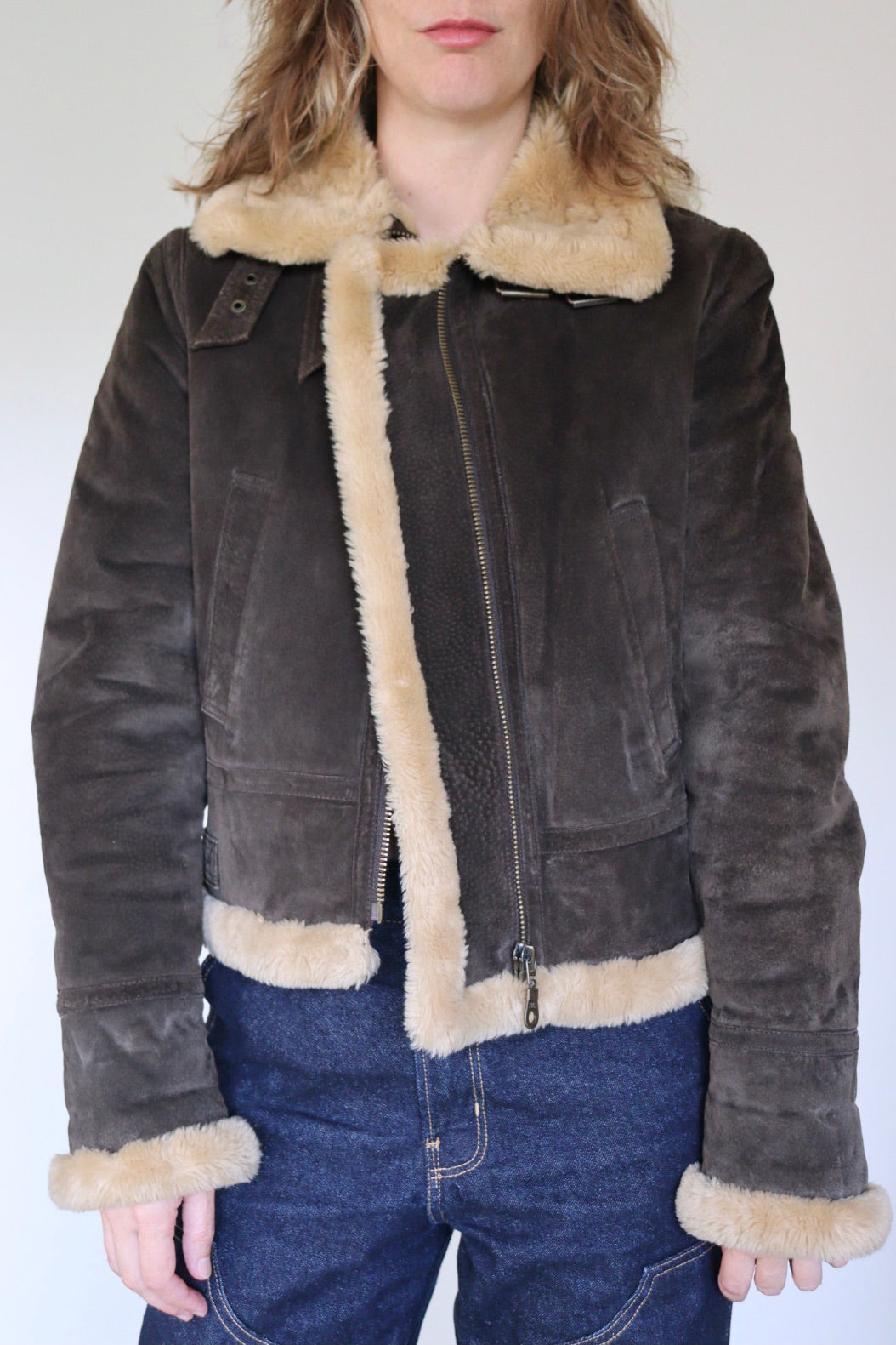 The Suede Aviator - jacket - S up to M