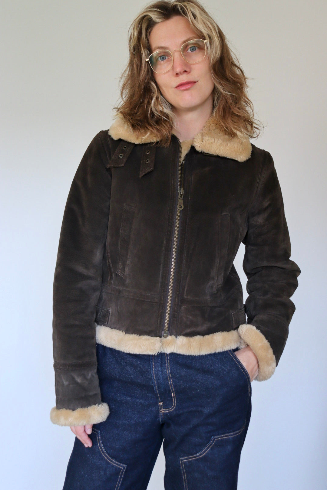The Suede Aviator - jacket - S up to M