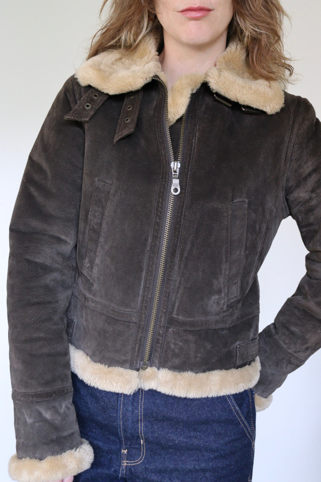 The Suede Aviator - jacket - S up to M