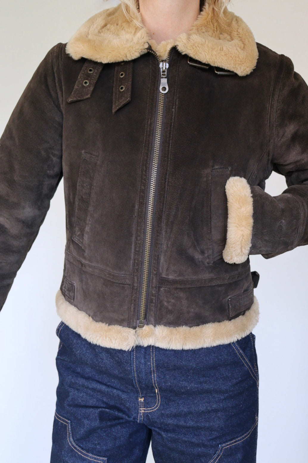 The Suede Aviator - jacket - S up to M