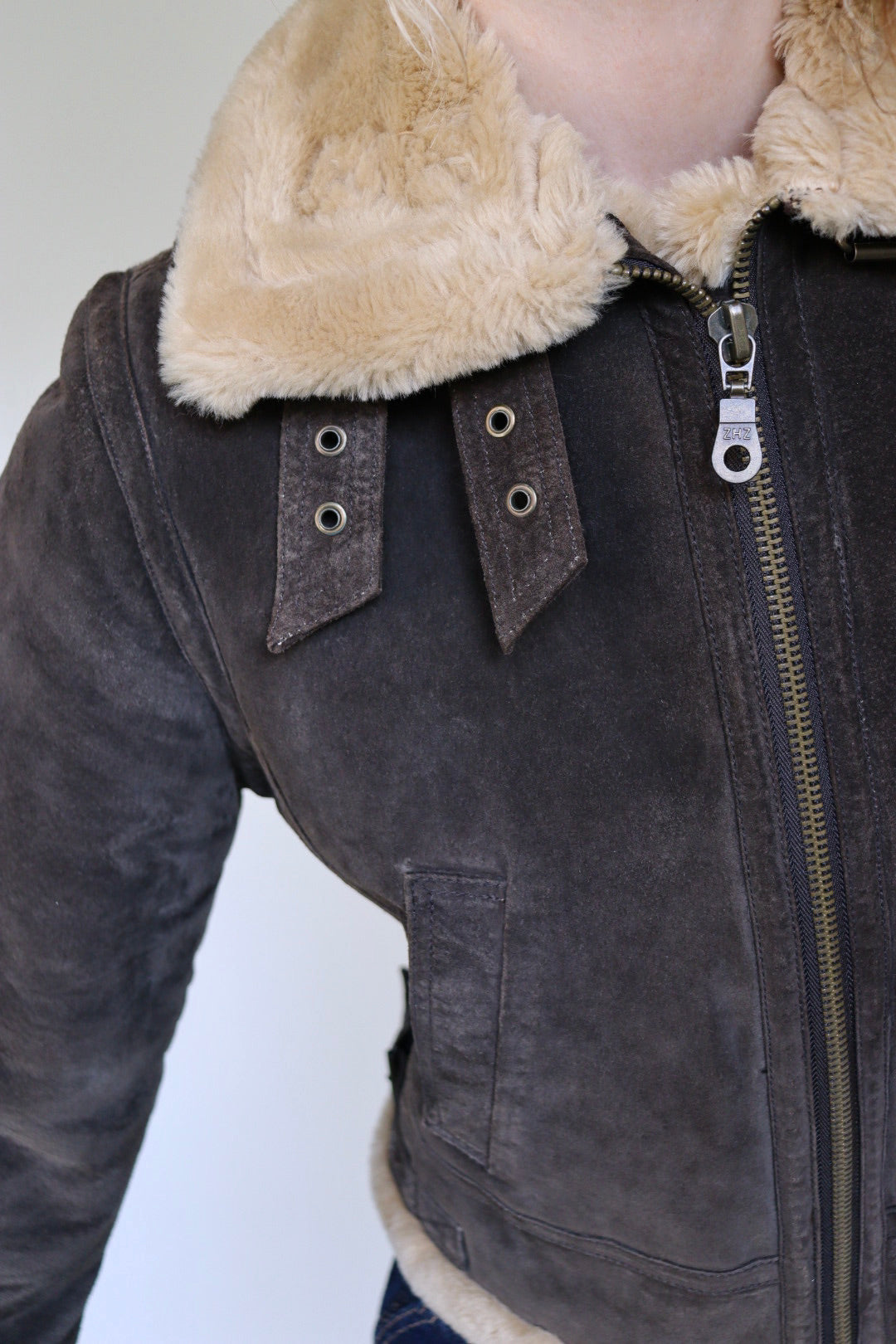 The Suede Aviator - jacket - S up to M