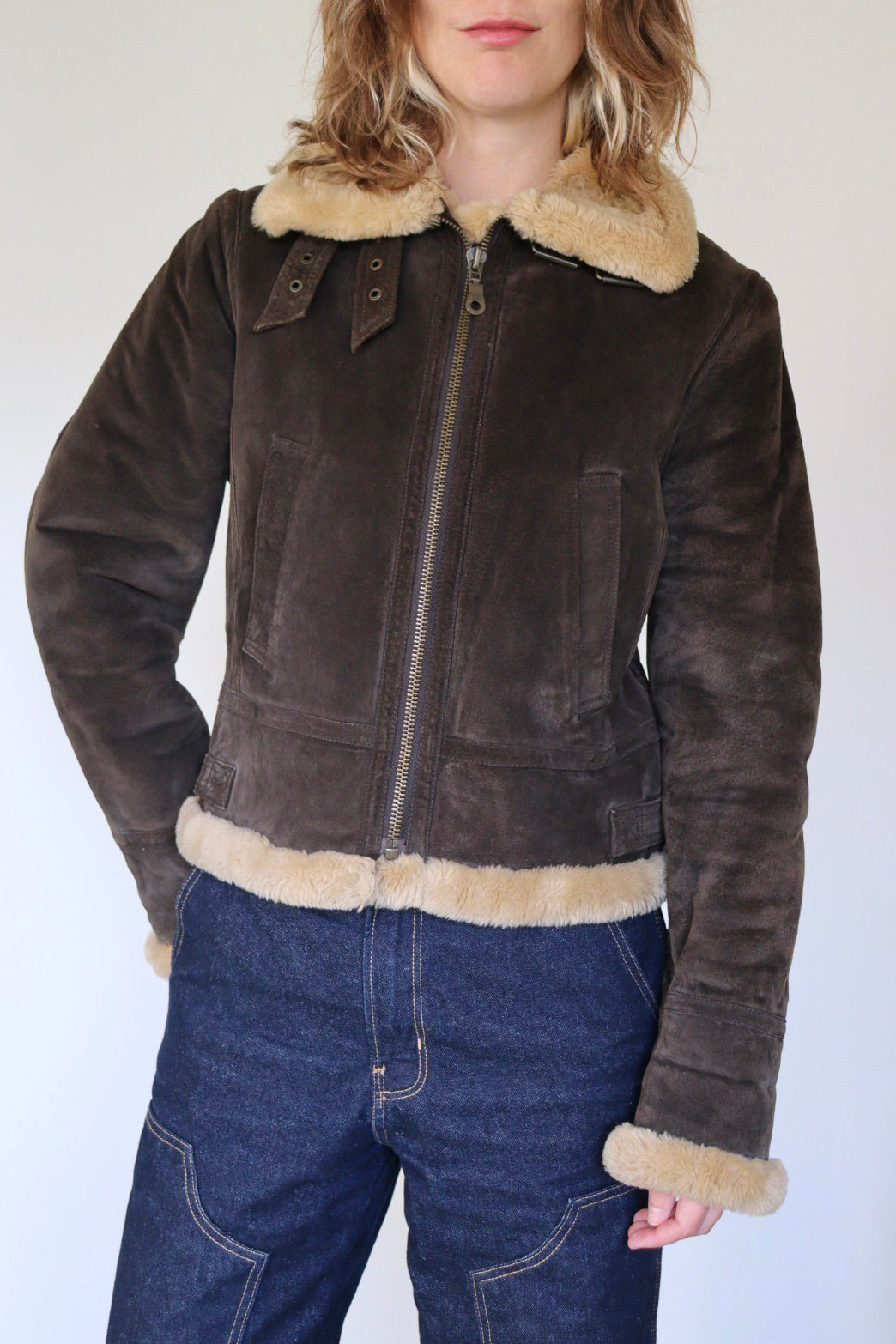 The Suede Aviator - jacket - S up to M