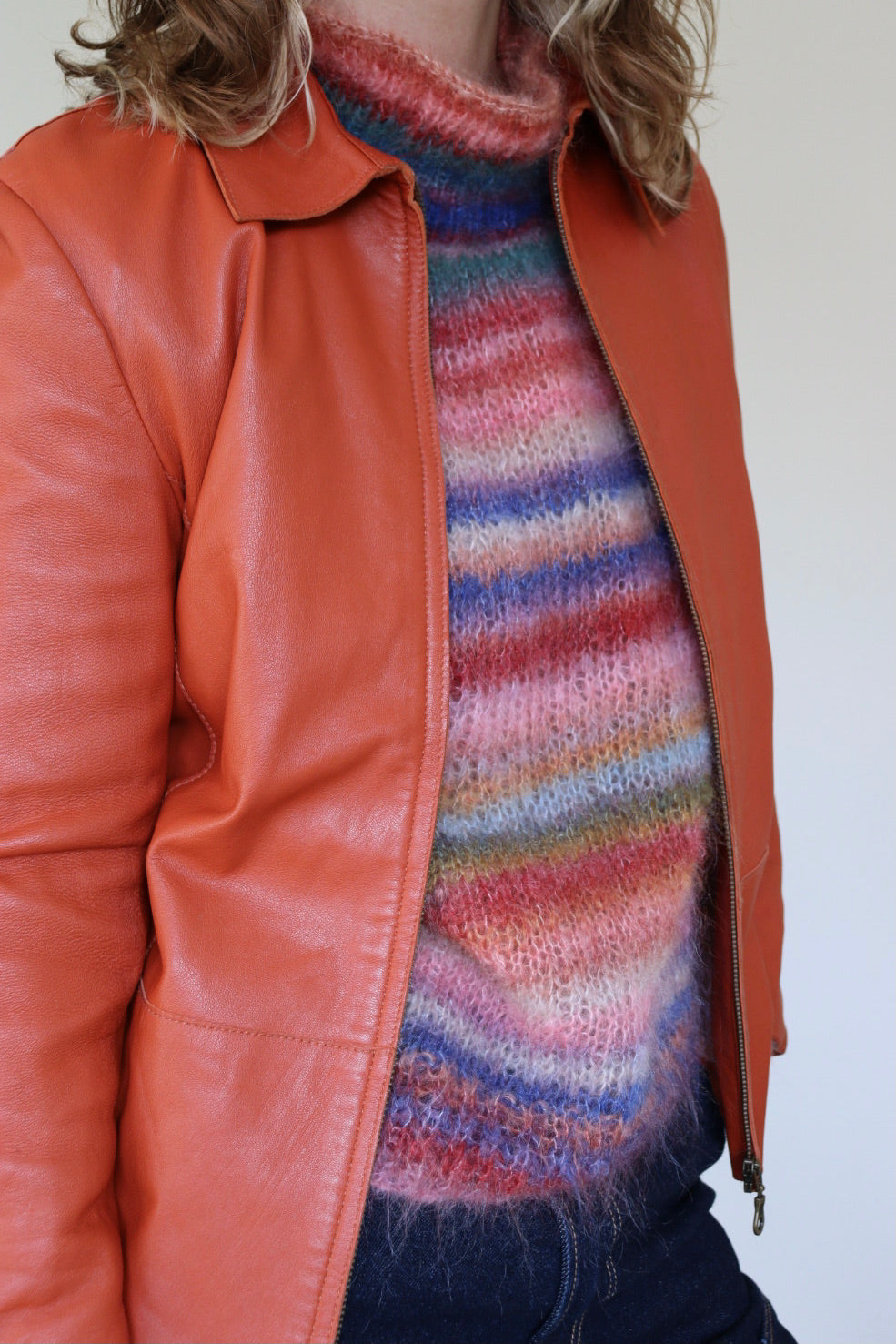 The Dark Tangerine - leather jacket - S up to M