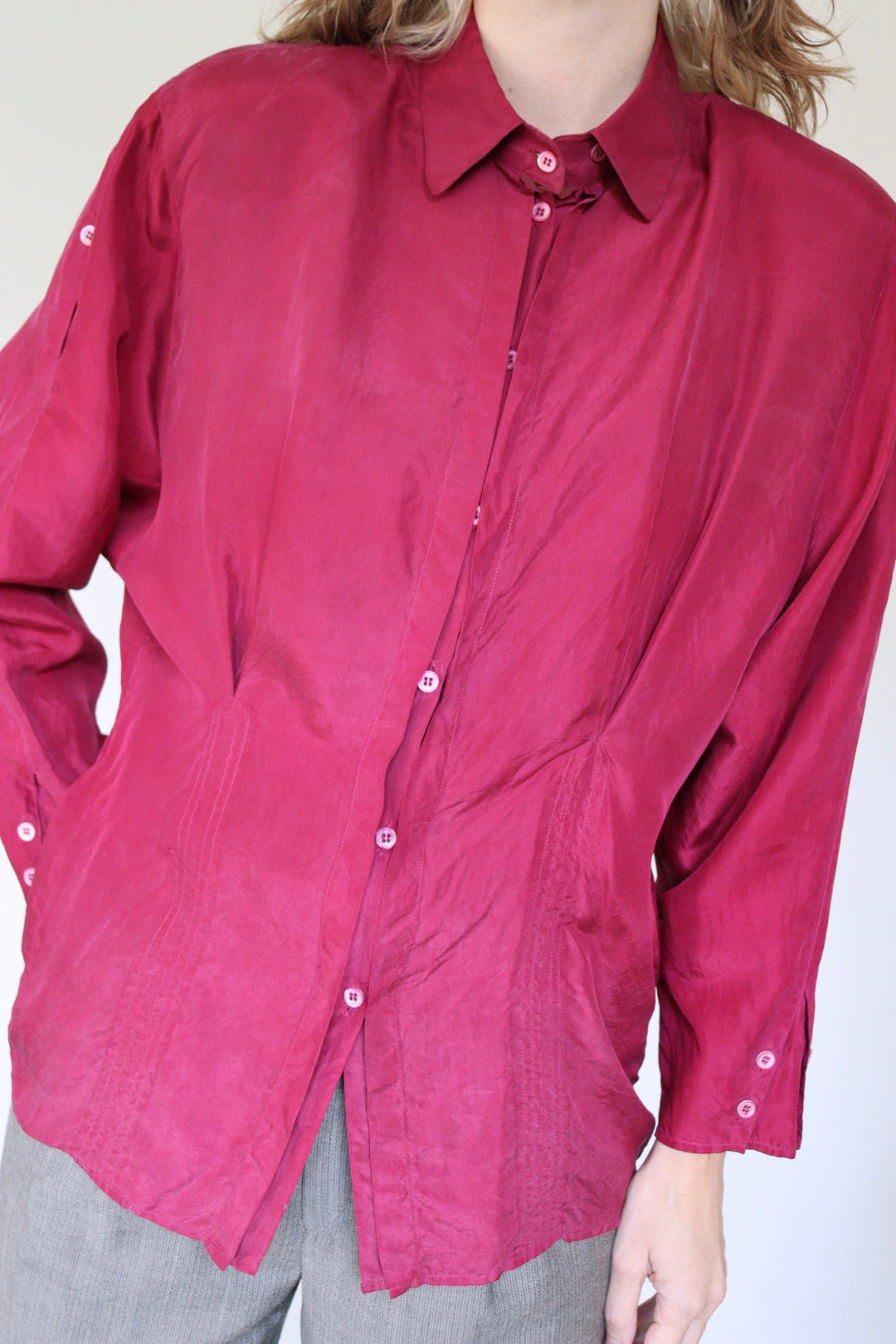 The Pink Lady - silk blouse - S up to L